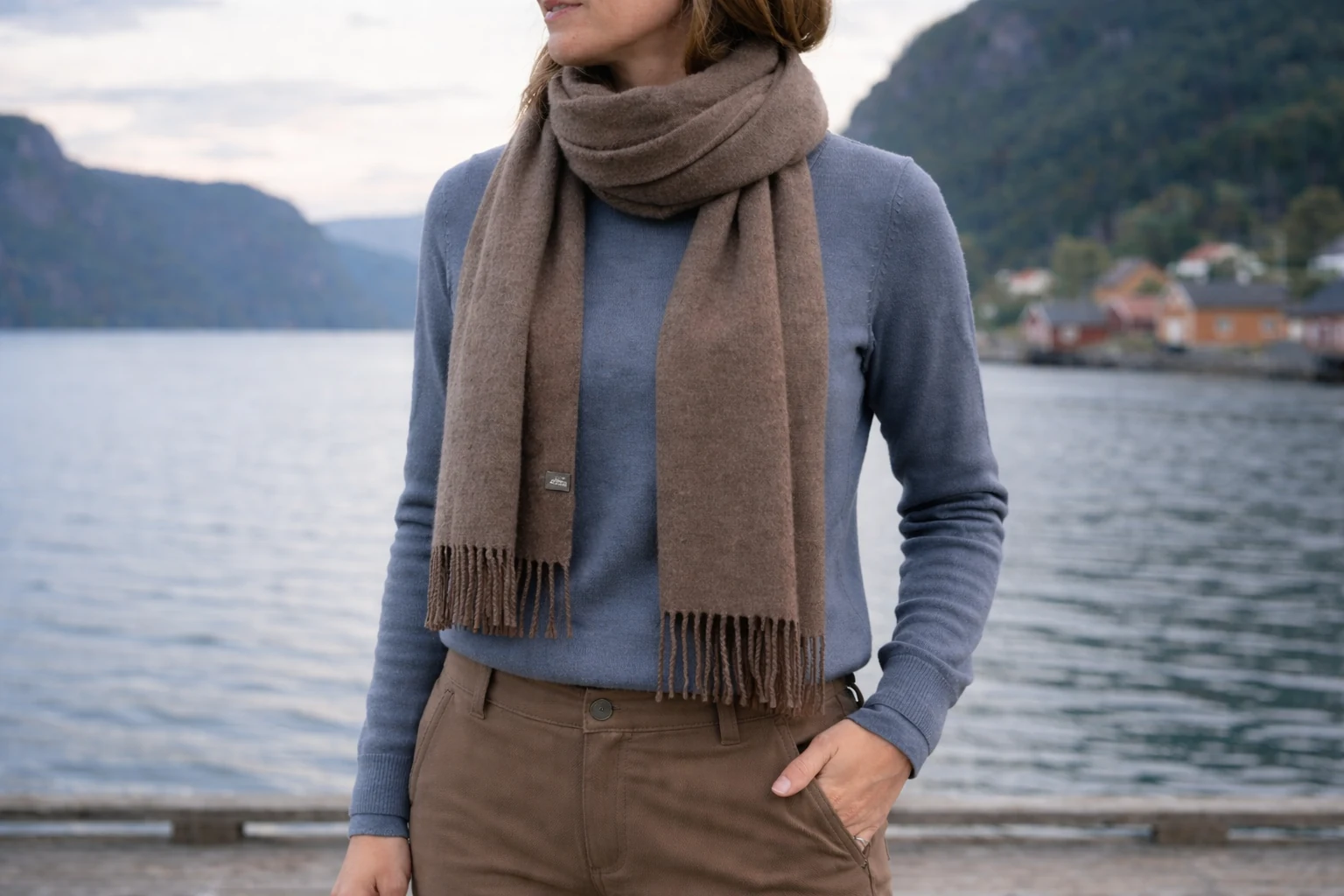 Fjords in Norway outfit strategy — classic in #708090