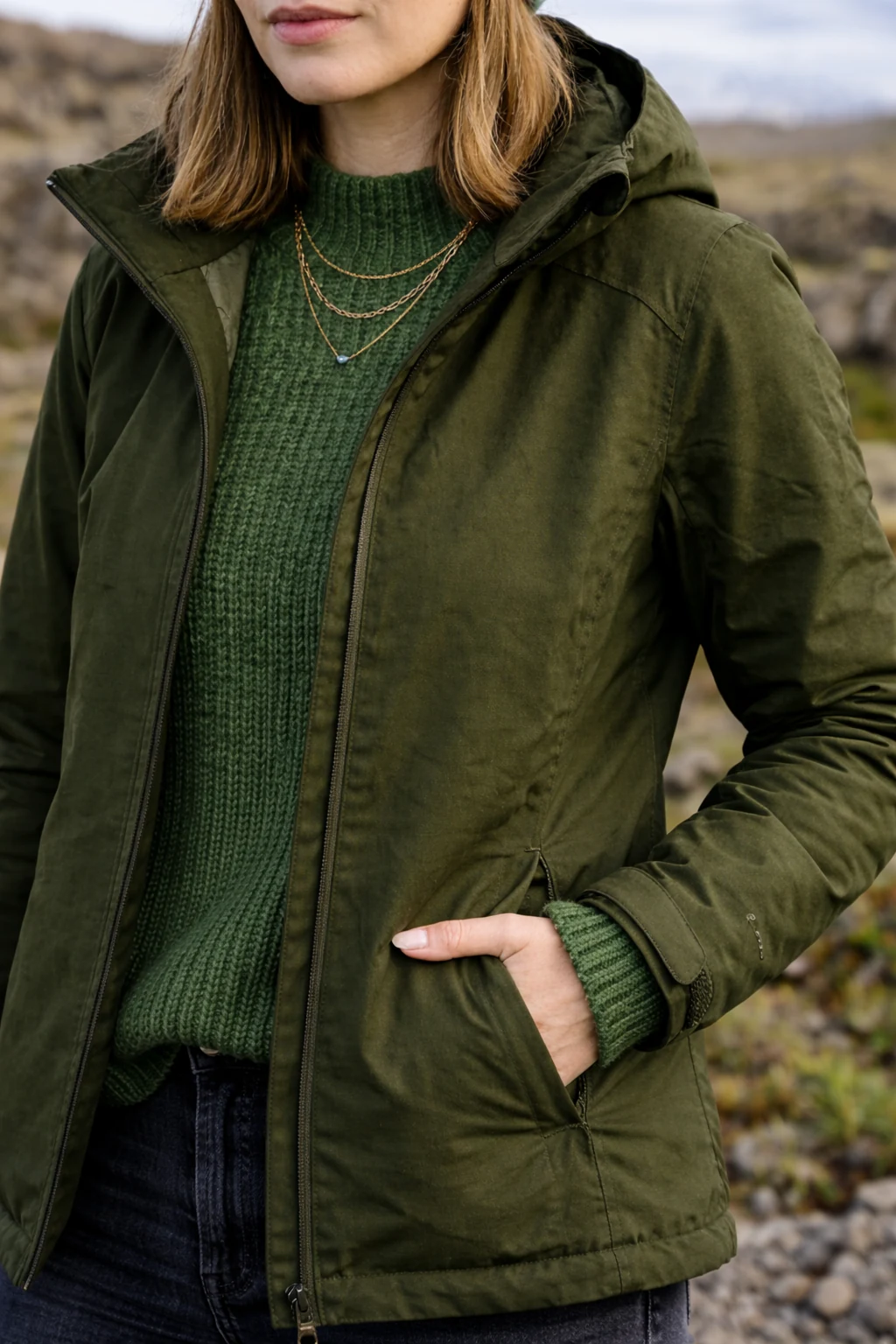 Iceland in August - Iceland outfit strategy — blend in in #4B5320