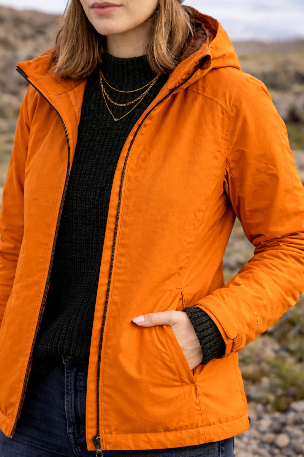 Iceland outfit strategy — stand out in #FF8C00