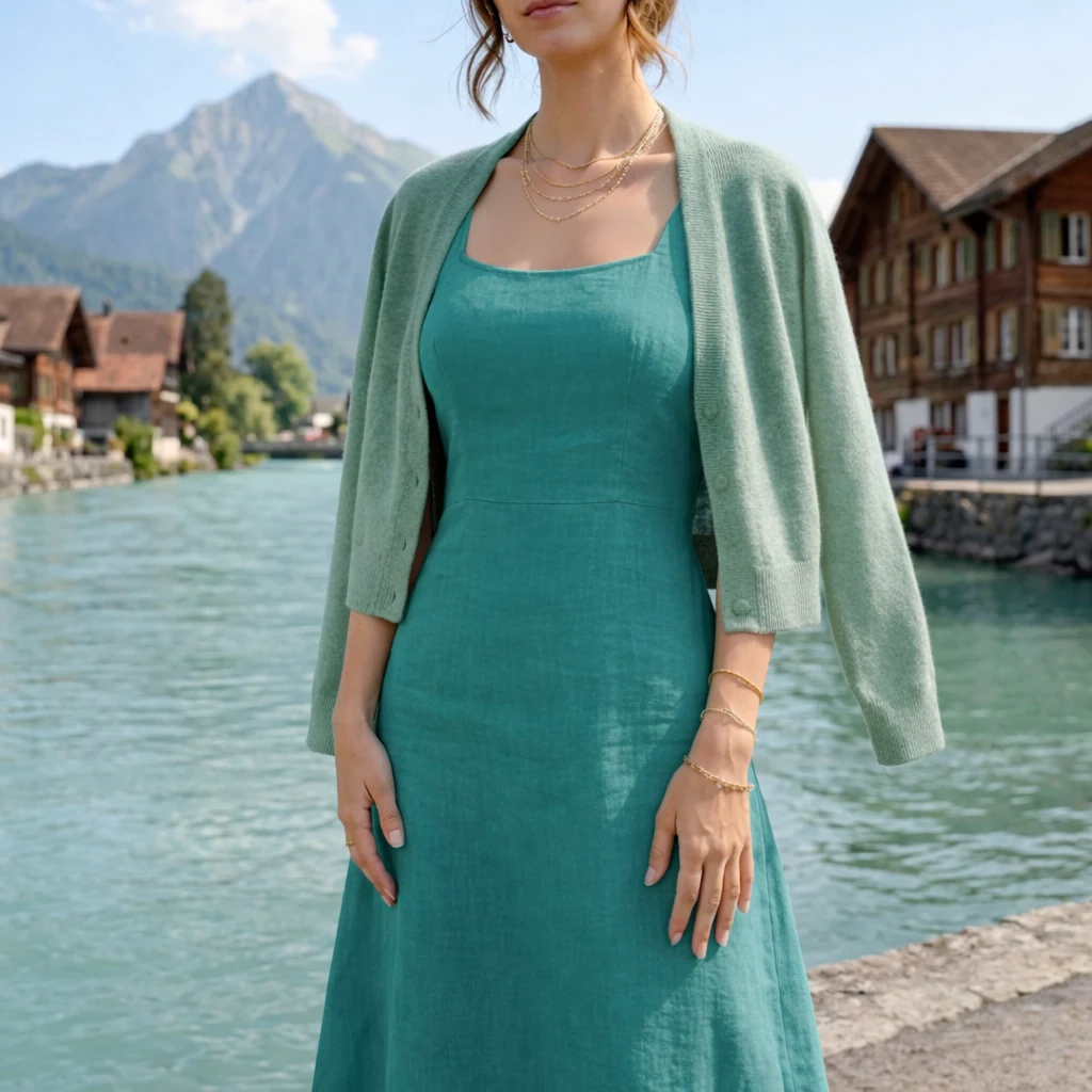 Interlaken outfit strategy — blend in in #4D807D