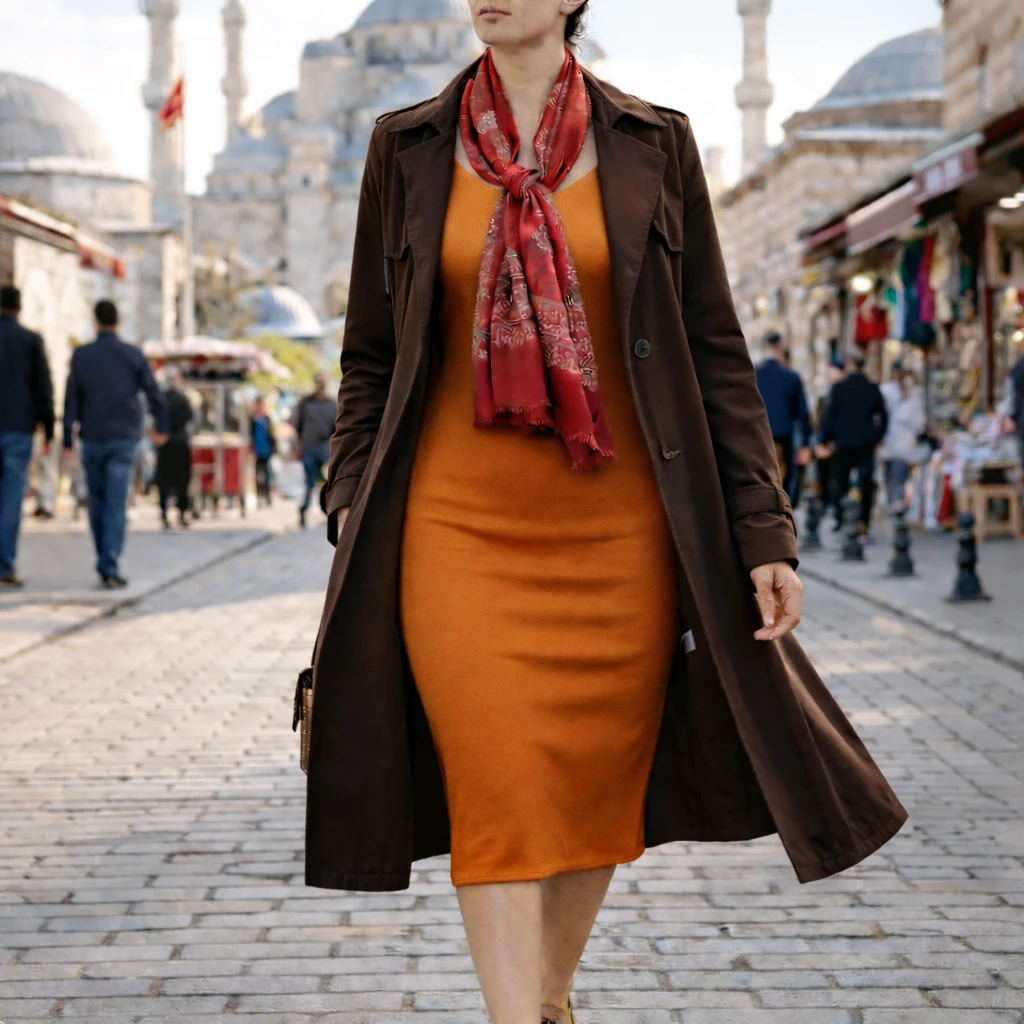 Istanbul outfit strategy — stand out in #F08F00