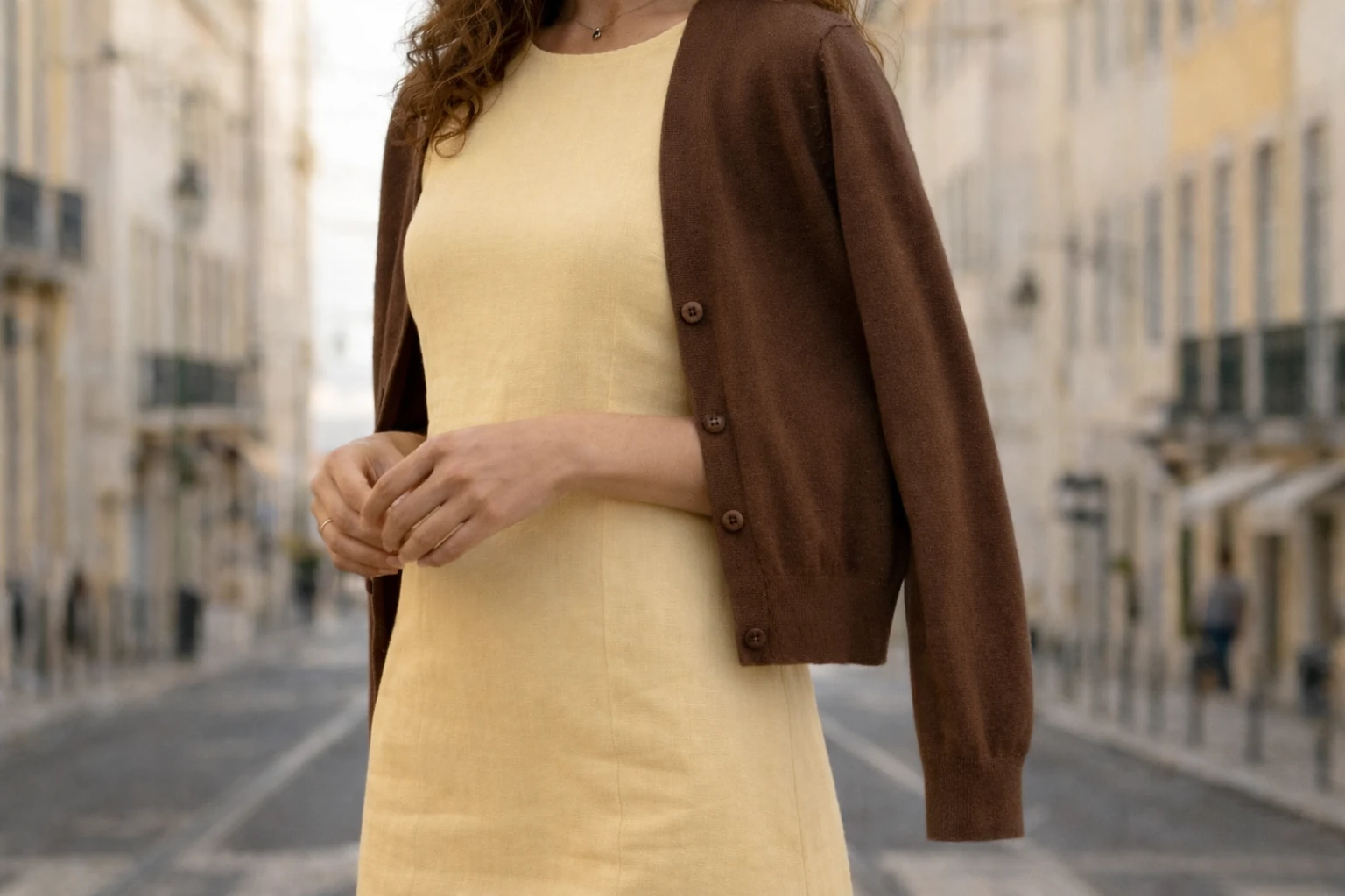 Lisbon outfit strategy — blend in in #C5B06B